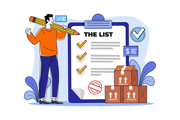 Inventory List Illustration concept on white background