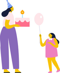 Birthday , kid with mom