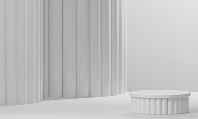 3d background products display podium scene. background 3d rendering with podium. stand to show cosmetic products. Stage showcase on pedestal display white studio. 3d rendering illustration
