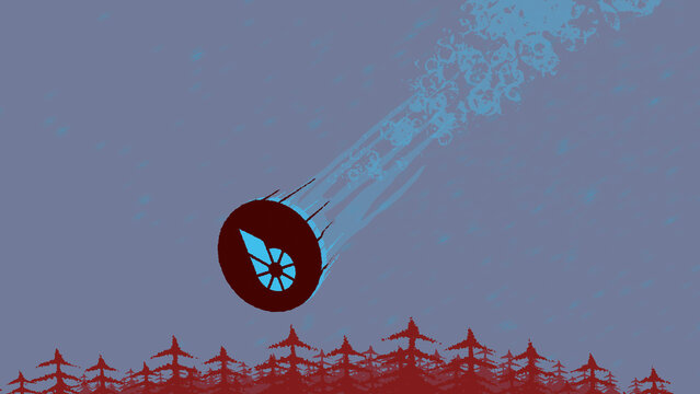 Illustration of the crypto asset BitShares (BTS) coin falls through the sky to invest