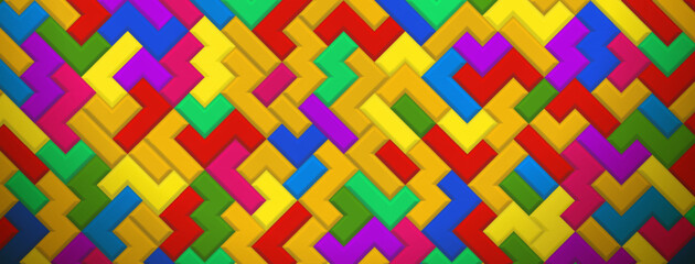 Abstract background made of multicolored tetris blocks