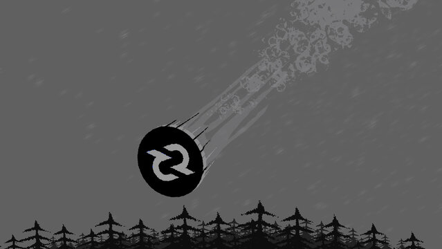 Illustration of the crypto asset Decred (DCR) coin falls through the sky to invest