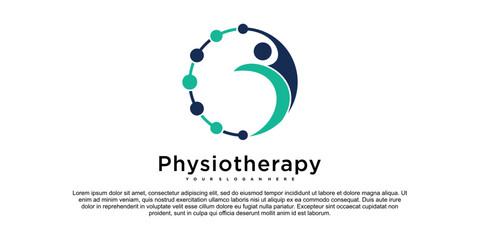 Physio therapy logo for massage and business with unique element concept premium vector