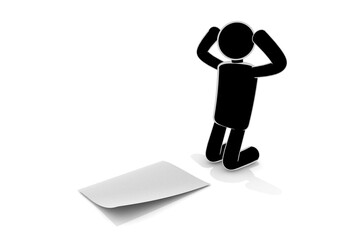 結果が届く。不合格の通知。落ち込む人。