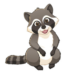 Little Raccoon Cartoon Animal Illustration