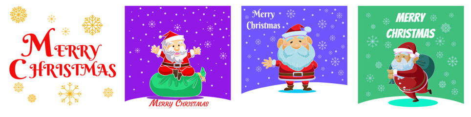 Merry christmas and happy new year. Cute cartoon character illustration for christmas and new year card design