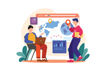 Global Business Illustration concept on white background