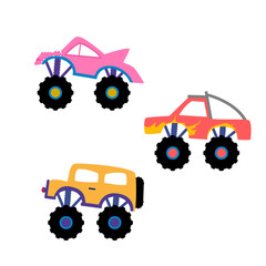 Monster truck object cartoon design concept.monster truck design for kids clothing.printing ,car Object ,symbol.