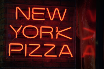 new york pizza red neon sign - Powered by Adobe