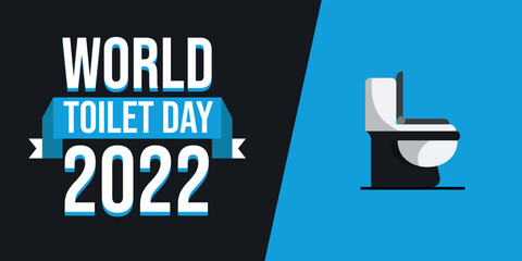 world toilet day 2022 with a flat toilet seat, Vector illustration