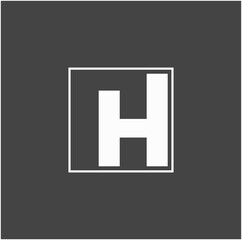 H brand name initial letter icon. H monogram.