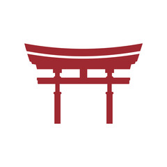 Traditional Japanese Torii gate vector logo symbol