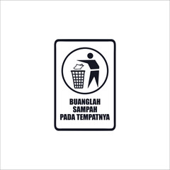 warning vector that (dispose of trash in its place)