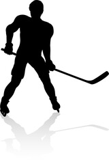 Ice Hockey Player Silhouette