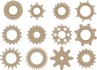 Steampunk cogs and gears, vintage wheels	
