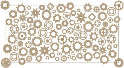 Steampunk cogs and gears, vintage wheels	

