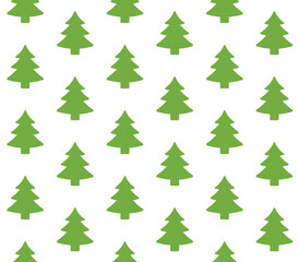 Vector seamless pattern of flat spruce tree silhouette isolated on white background