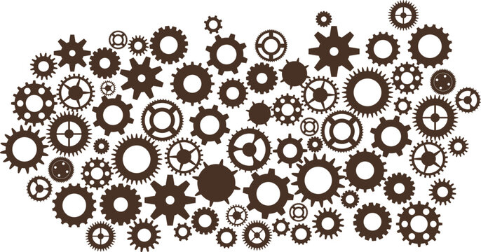 Steampunk cogs and gears, vintage wheels	