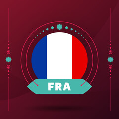 france flag for 2022 world Qatar football cup tournament. isolated National team flag with geometric elements for 2022 soccer or football Vector illustration