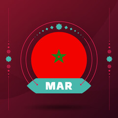 morocco flag for 2022 world Qatar football cup tournament. isolated National team flag with geometric elements for 2022 soccer or football Vector illustration