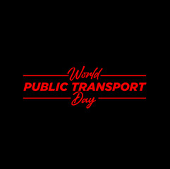 World Public Transport day greetings in red color.