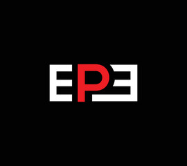 EPE letter creative icon design, Alphabet EPE icon template.