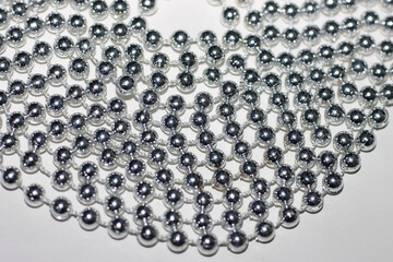 silver beads necklace