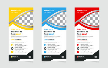 Fototapeta premium Corporate business dl flyer or rack card design templates 