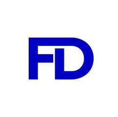 FHD brand name initial letters icon. FHD typography.