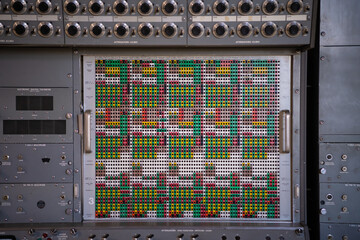 Old Electronic Analogue Computer. Closeup.