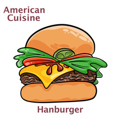 Tasty hamburger isolated on white background