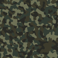 
Army green camouflage seamless pattern, military disguise background.