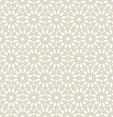 Seamless arabic geometric ornament in brown color.