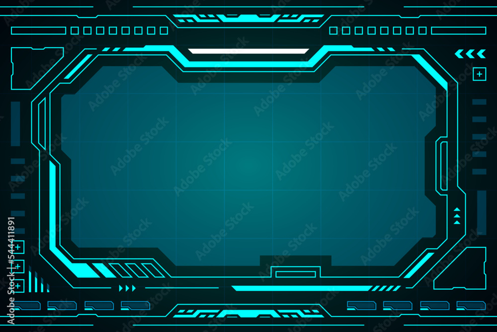 Poster blue control panel abstract modern technology futuristic interface hud vector design.