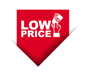 red vector illustration banner low price