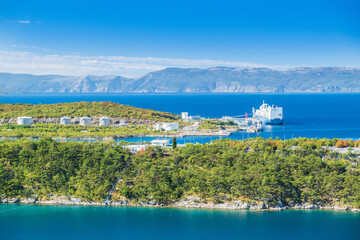 Fototapeta premium LNG terminal on island of Krk in Croatia