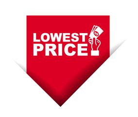 red vector illustration banner lowest price