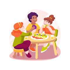 Food art isolated cartoon vector illustration.