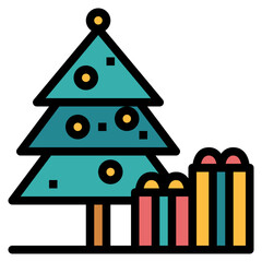 christmas filled outline icon style