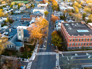 Drone Sunrise in Princeton New Jersey