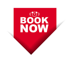 red vector illustration banner book now