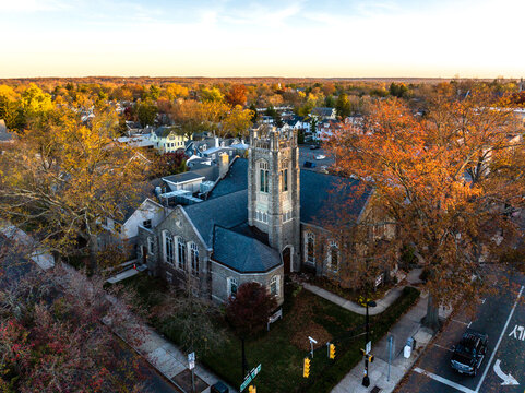Drone Sunrise in Princeton New Jersey