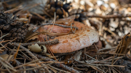 basket of mushrooms with 