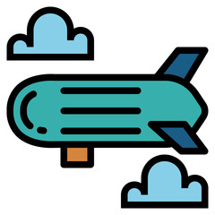 zeppelin filled outline icon style © smalllike