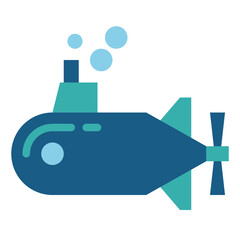 submarine flat icon style