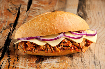 Delicious cochinita pibil sandwich with cheese