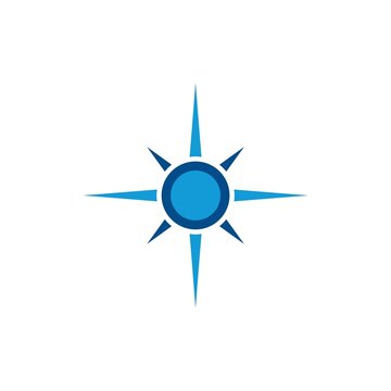 Navigation logo. Compass Logo Template isolated on white background