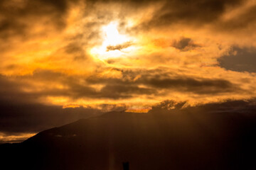 Beautiful sunset at Vassvarden, Norway