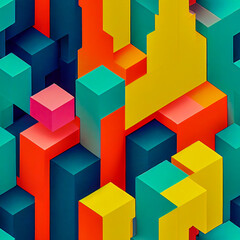 Obraz premium Architectural forms can be represented with a consistent background, which is easy to repeat and looks geometric in 3-D rendering.