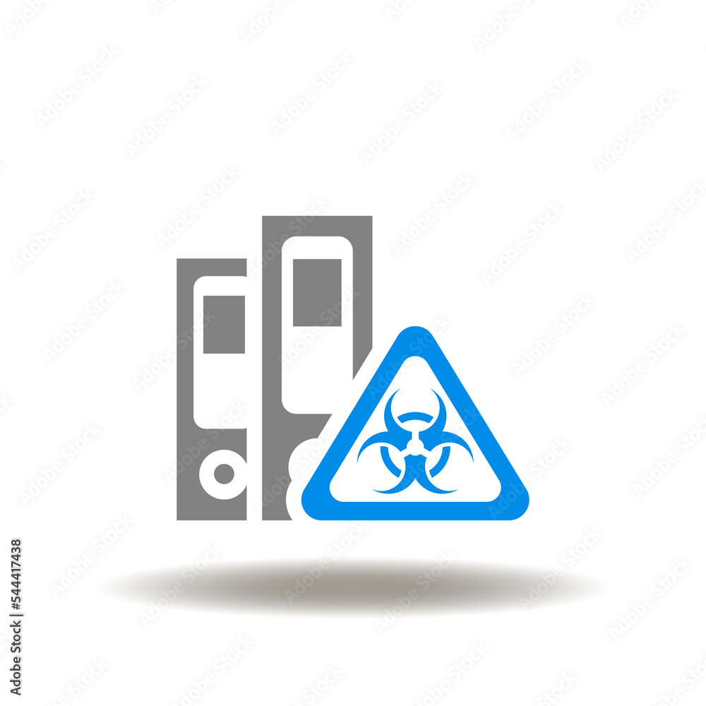 Poster vector illustration of binder folder with attention sign. icon of hazardous document. symbol of haza